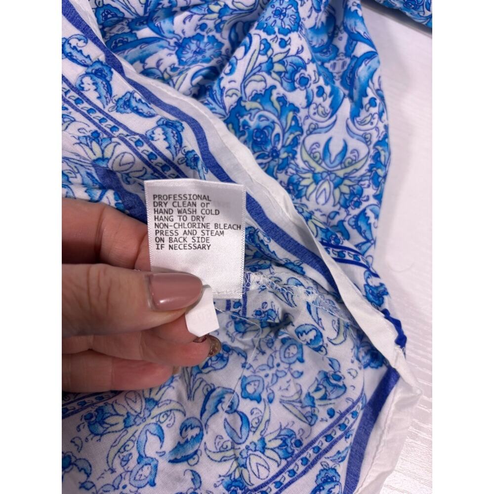 NWT Adrienne Vittadini Blue Floral Peasant Tunic Top Size 2XL 1196 - Picture 7 of 7
